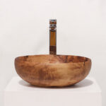 Lavabo Esférico de Madera de Olivo – Artesanal y Exclusivo